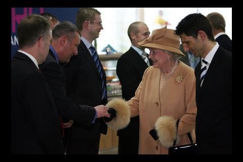 The Queen attending the launch of Swansea Leisure Centre